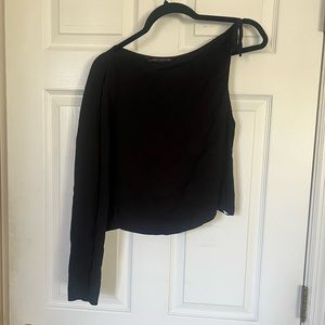 Zara. one shoulder crop Top. Black.